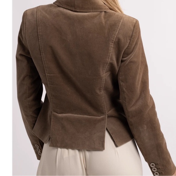 Gene Meyer Vintage Taupe Velvet Blazer Women’s 10 Luxury Business Casual Jacket - Picture 2 of 12